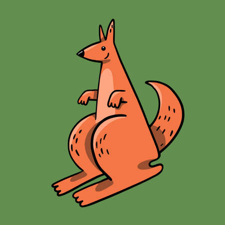Kangaroo character. Vector isolated cartoon illustration. The concept for children print.のイラスト素材