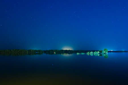 Island at night, stars andの写真素材