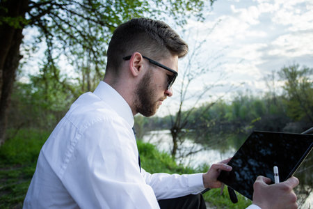Remote work online. Work outside the office