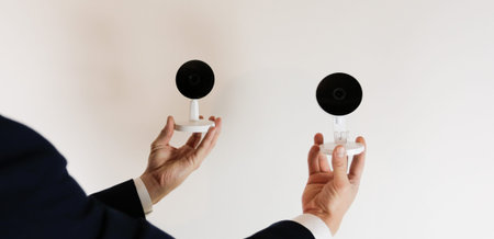 CCTV camera for home security. Videcam, smart home technologyの写真素材