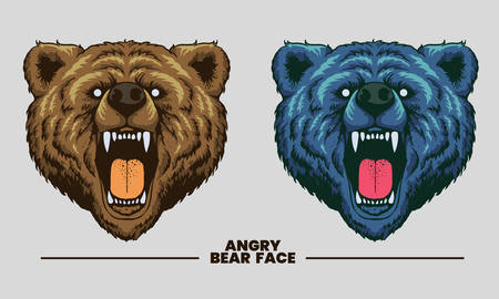 angry panda faceのイラスト素材