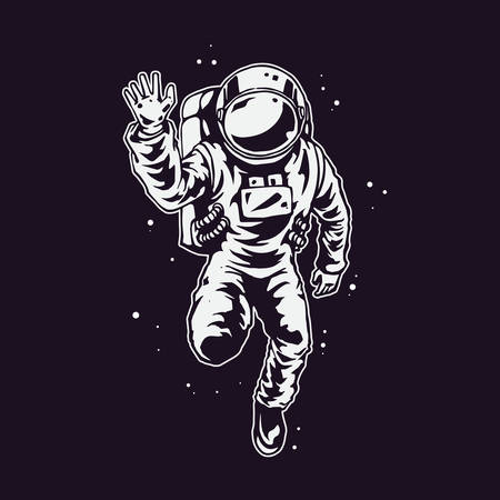 illustration of astronaut isolatedのイラスト素材