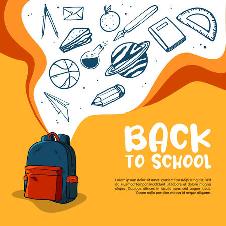 back to school hand draw styleのイラスト素材