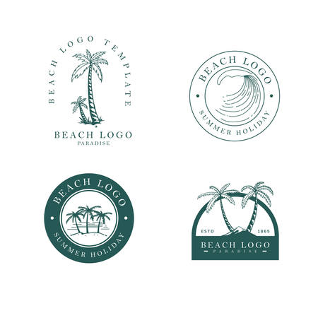 beach logo template designのイラスト素材