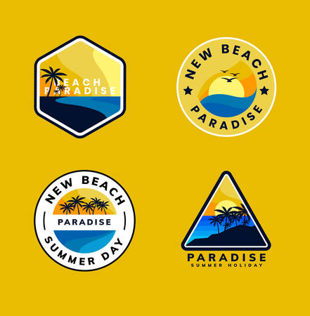 beach logo template designのイラスト素材