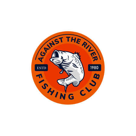 fishing logo template designのイラスト素材