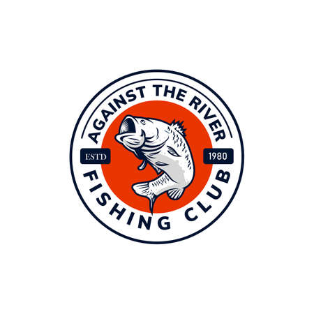 fishing logo template designのイラスト素材