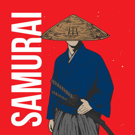 japanese traditional samuraiのイラスト素材