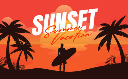 summer vacation background designのイラスト素材