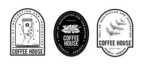 vintage coffee logo templateのイラスト素材