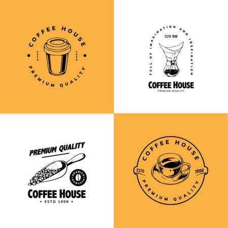 vintage coffee logo templateのイラスト素材