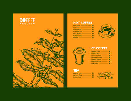 illustration of coffee menu designのイラスト素材