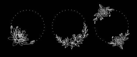 beautiful feminine frame for logo and mascotのイラスト素材
