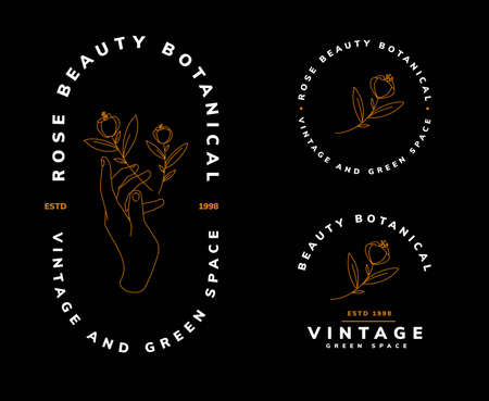 beautiful hand and feminine logo template designのイラスト素材