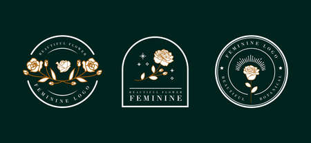 beautiful hand and feminine logo template designのイラスト素材