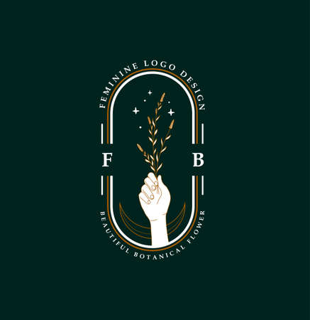 beautiful hand and feminine logo template designのイラスト素材