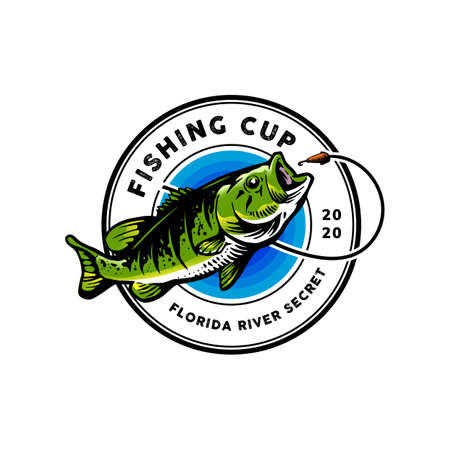 fishing logo designのイラスト素材