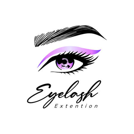 beautiful eyelash logo designのイラスト素材