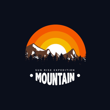mountain logo designのイラスト素材