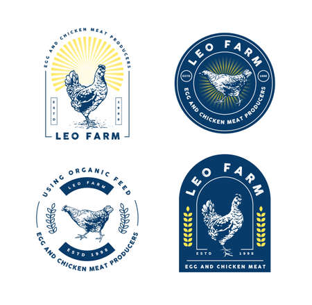 chicken farm logo template designのイラスト素材