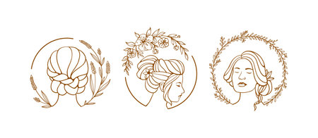 beauty feminine logo template designのイラスト素材