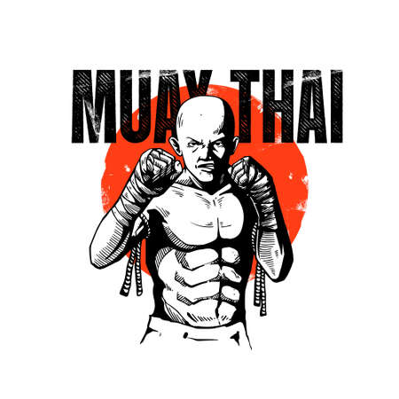 muay thai artworkのイラスト素材