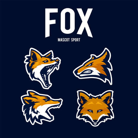 fox illustration for esport logoのイラスト素材