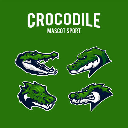 crocodile illustration for esport logoのイラスト素材