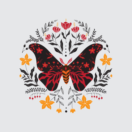 insect folk artのイラスト素材