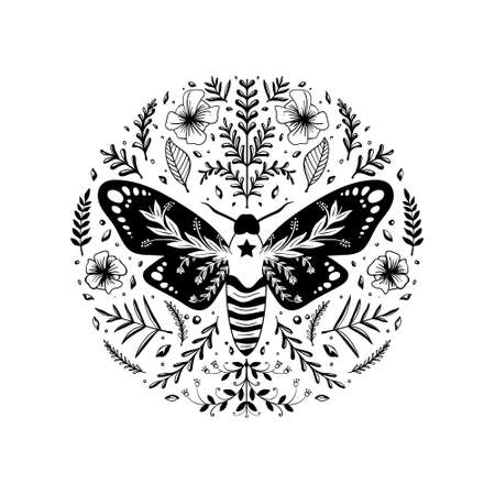 insect folk artのイラスト素材