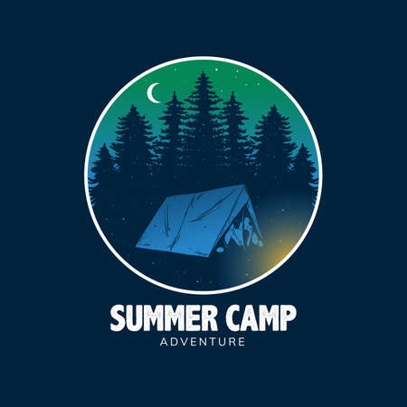 camping illustrtion for t-shirt designのイラスト素材