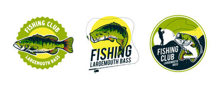 fishing logo template designのイラスト素材