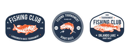 fishing logo template designのイラスト素材