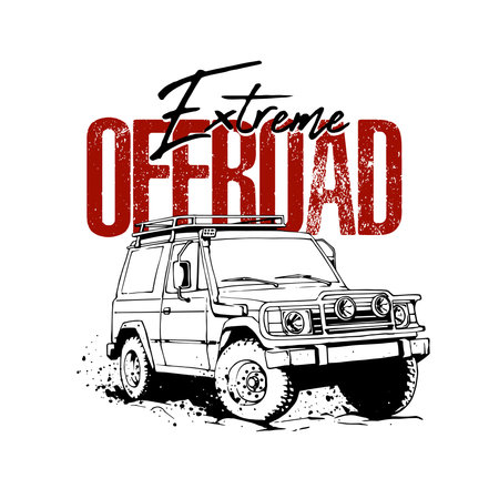 offroad artwork for t-shirt designのイラスト素材