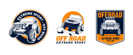 offroad artwork for t-shirt, badge, logo, embelm dan mascot designのイラスト素材