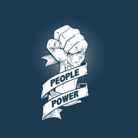people power revolution illustrationのイラスト素材