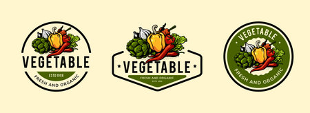 fruit and vegetable logo template designのイラスト素材