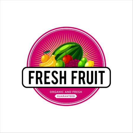 fruit and vegetable logo template designのイラスト素材