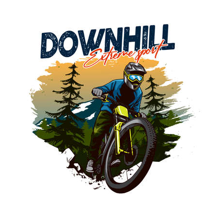 downhill illustrationのイラスト素材