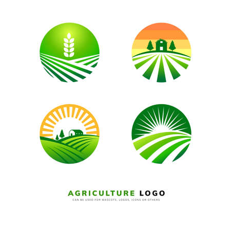 agriculture logo designのイラスト素材
