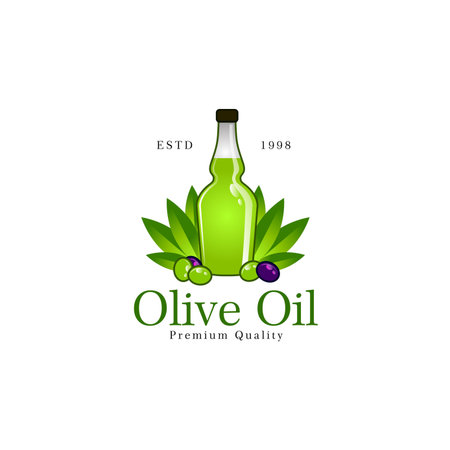 olive oil logo designのイラスト素材
