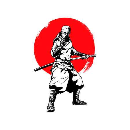 ninja samurai artworkのイラスト素材