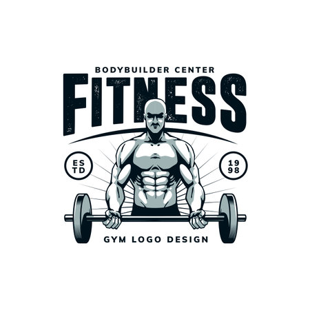 fitness logo templateのイラスト素材