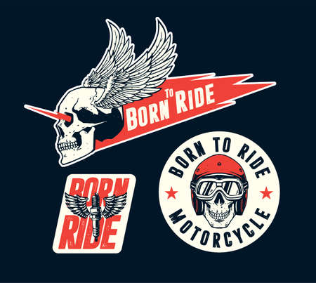 motorcycle artwork for badge designのイラスト素材