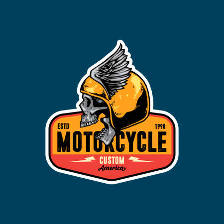 motorcycle artwork for badge designのイラスト素材