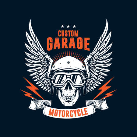 motorcycle artwork for badge designのイラスト素材