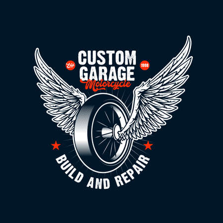motorcycle artwork for badge designのイラスト素材