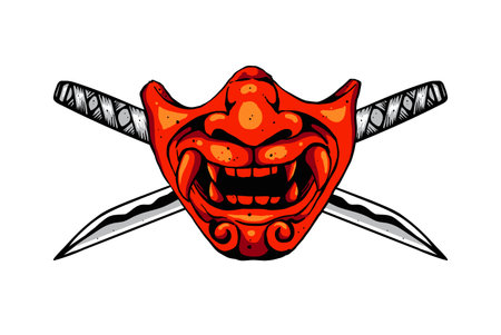 samurai face demonsのイラスト素材