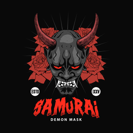 samurai mask demons artworkのイラスト素材