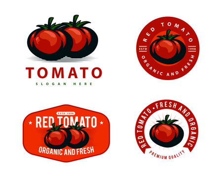 Tomato logo template set designのイラスト素材